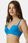 Soie Padded Wired Medium Coverage T-Shirt Bra - Blue — thumbnail 3